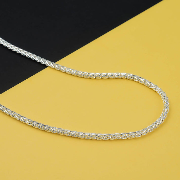 Italian Made Platinum Overlay Sterling Silver Spiga Necklace (Size 30) with Lobster Clasp, Silver Wt. 32.00 Gms 7385735 2