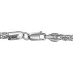 Italian Made Platinum Overlay Sterling Silver Spiga Necklace (Size 30) with Lobster Clasp, Silver Wt. 32.00 Gms