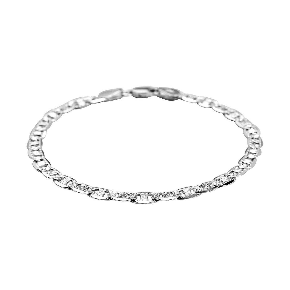 Vicenza Closeout - Rhodium Overlay Sterling Silver Bracelet (Size - 7.5) 7272198 2