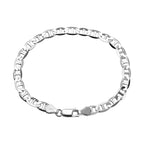 Vicenza Closeout - Rhodium Overlay Sterling Silver Mariner Link Bracelet (Size - 7.5),