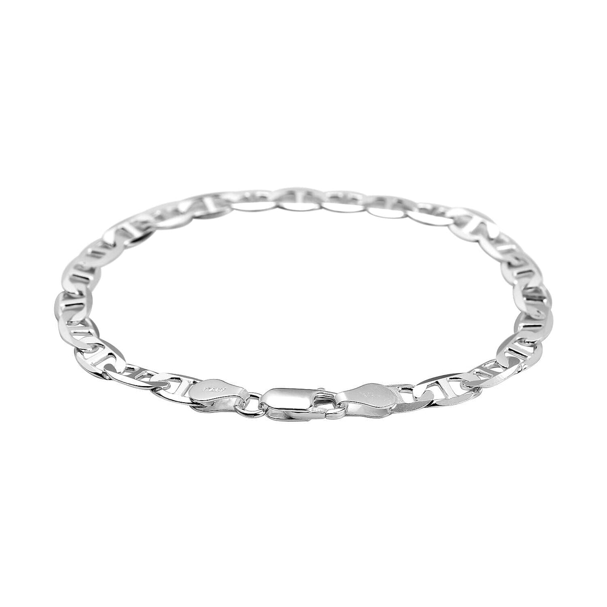 Vicenza Closeout - Rhodium Overlay Sterling Silver Mariner Link Bracelet (Size - 7.5), 7272314 2