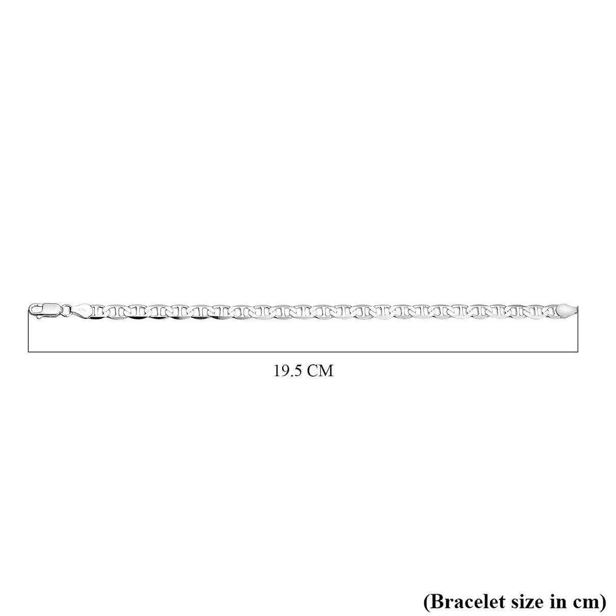 Vicenza Closeout - Rhodium Overlay Sterling Silver Mariner Link Bracelet (Size - 7.5), 7272314 4