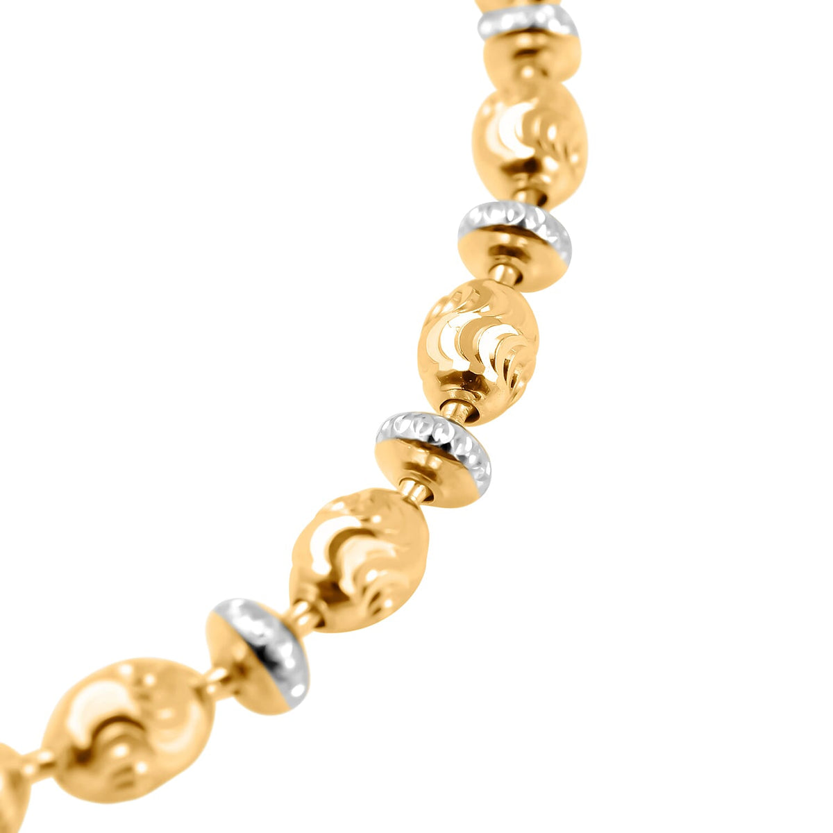 Vicenza Closeout - Rhodium &amp; Yellow Gold Plated Sterling Silver Saturno Bracelet (Size - 7.5) 7668520 2