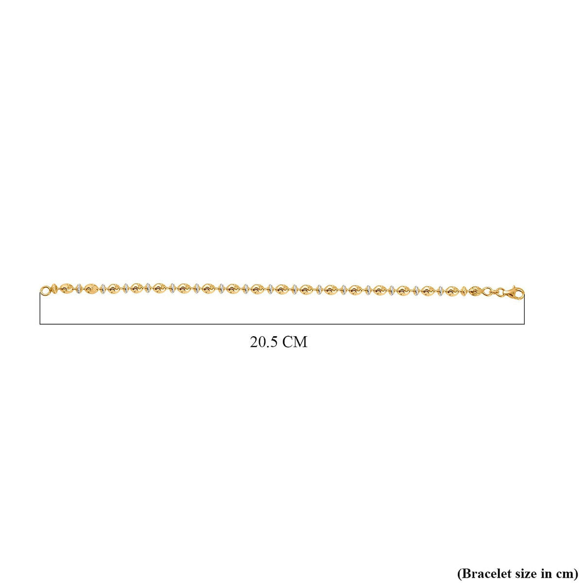 Vicenza Closeout - Rhodium &amp; Yellow Gold Plated Sterling Silver Saturno Bracelet (Size - 7.5) 7668520 4