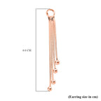 Vicenza Closeout - Sterling Silver Snake Drop Bead Earrings With Push Back in Rose Gold Overlay