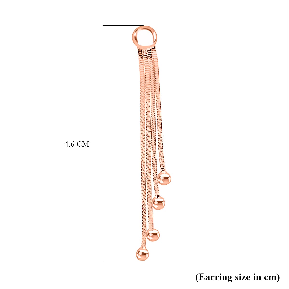 Vicenza Closeout - Snake Drop Bead Earrings in Rose Gold Plated Sterling Silver 7725154 5