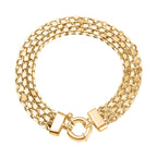 Vicenza Closeout - Gold Overlay Sterling Silver Bismark Bracelet (Size - 7.5)