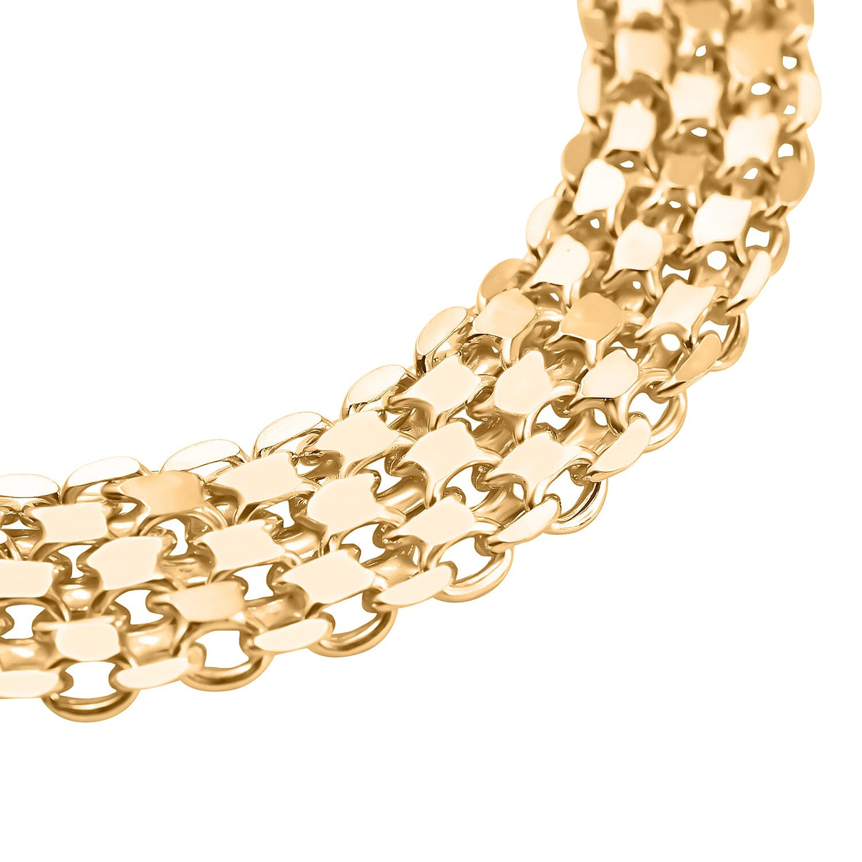 Vicenza Closeout - Gold Overlay Sterling Silver Bismark Bracelet (Size - 7.5) 7725072 2