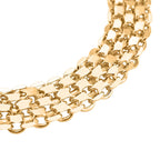 Vicenza Closeout - Gold Overlay Sterling Silver Bismark Bracelet (Size - 7.5)