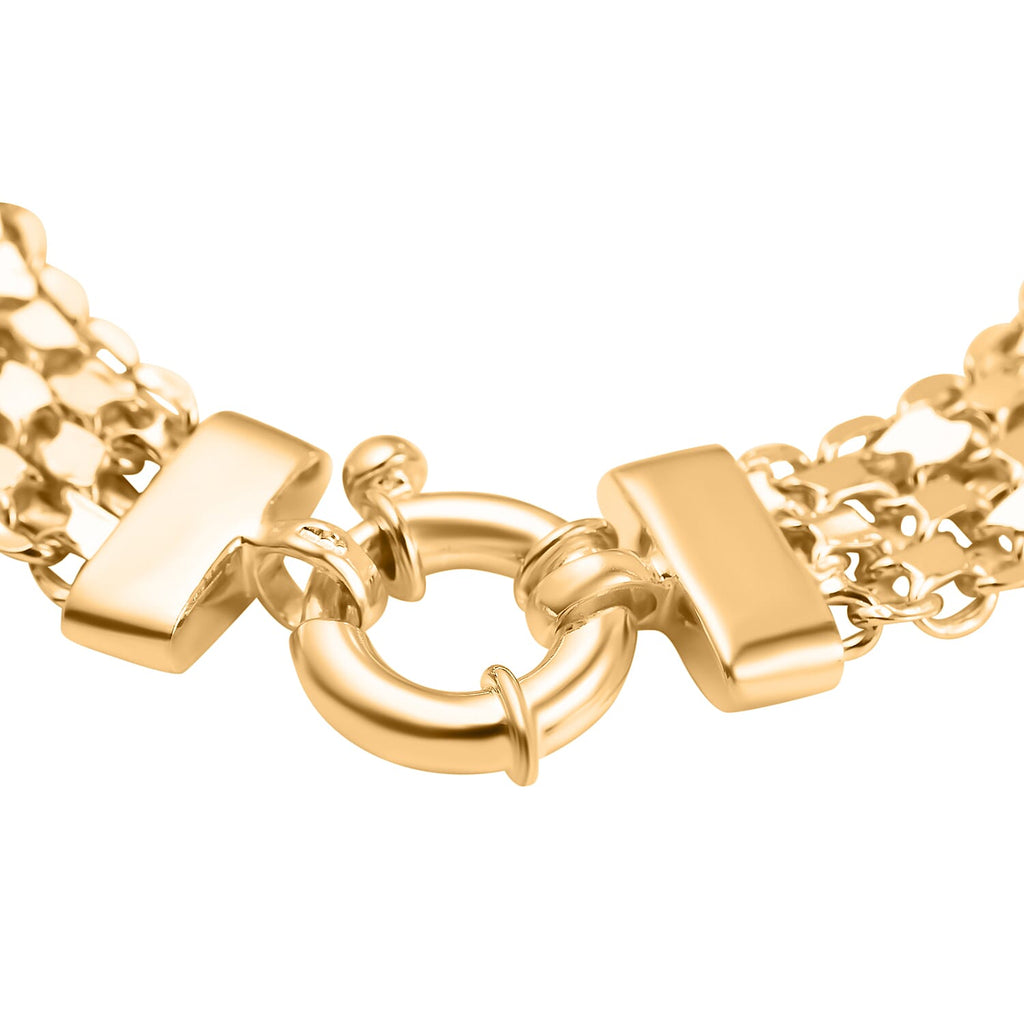 Vicenza Closeout - Gold Overlay Sterling Silver Bismark Bracelet (Size - 7.5)
