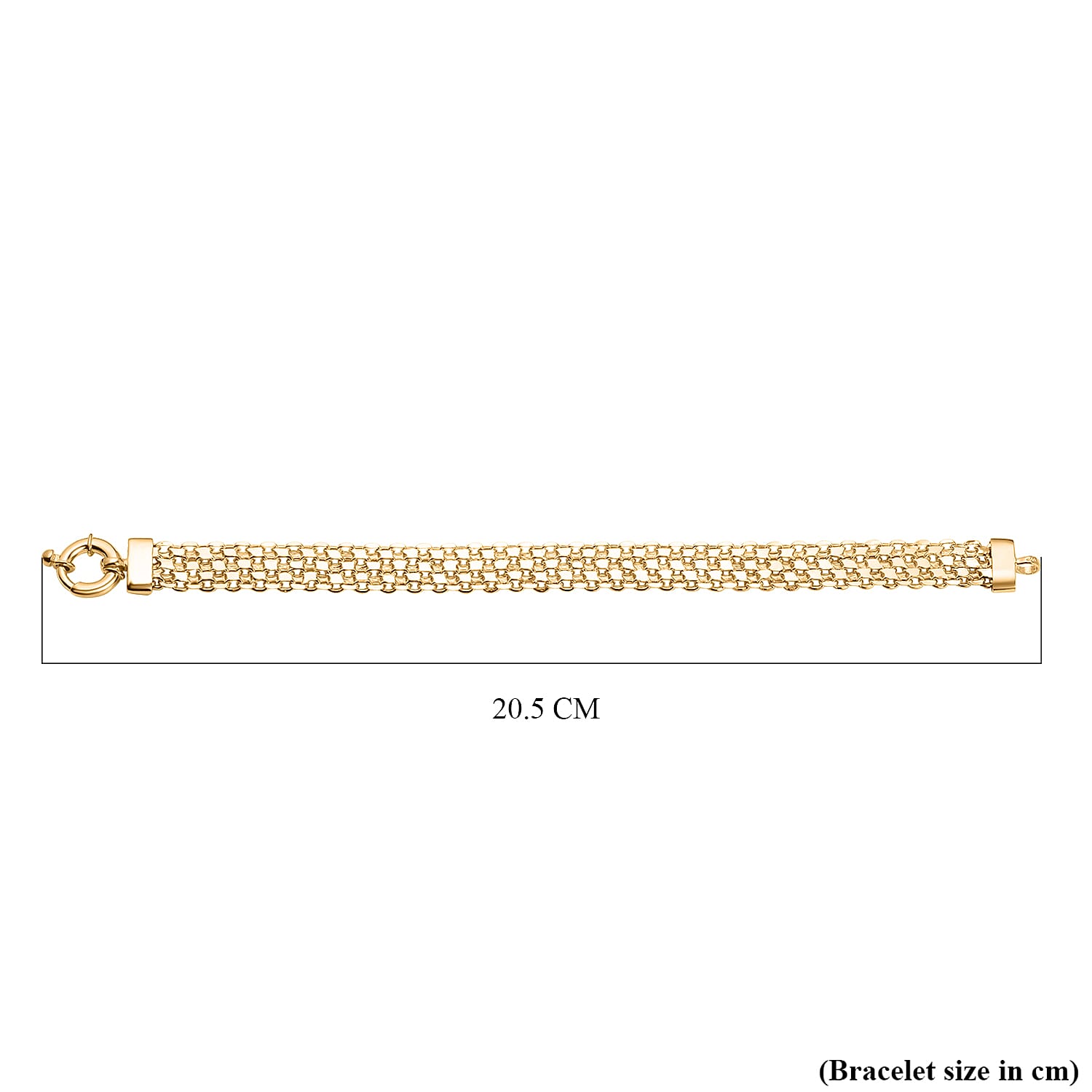 Vicenza Closeout - Gold Overlay Sterling Silver Bismark Bracelet (Size - 7.5) 7725072 4