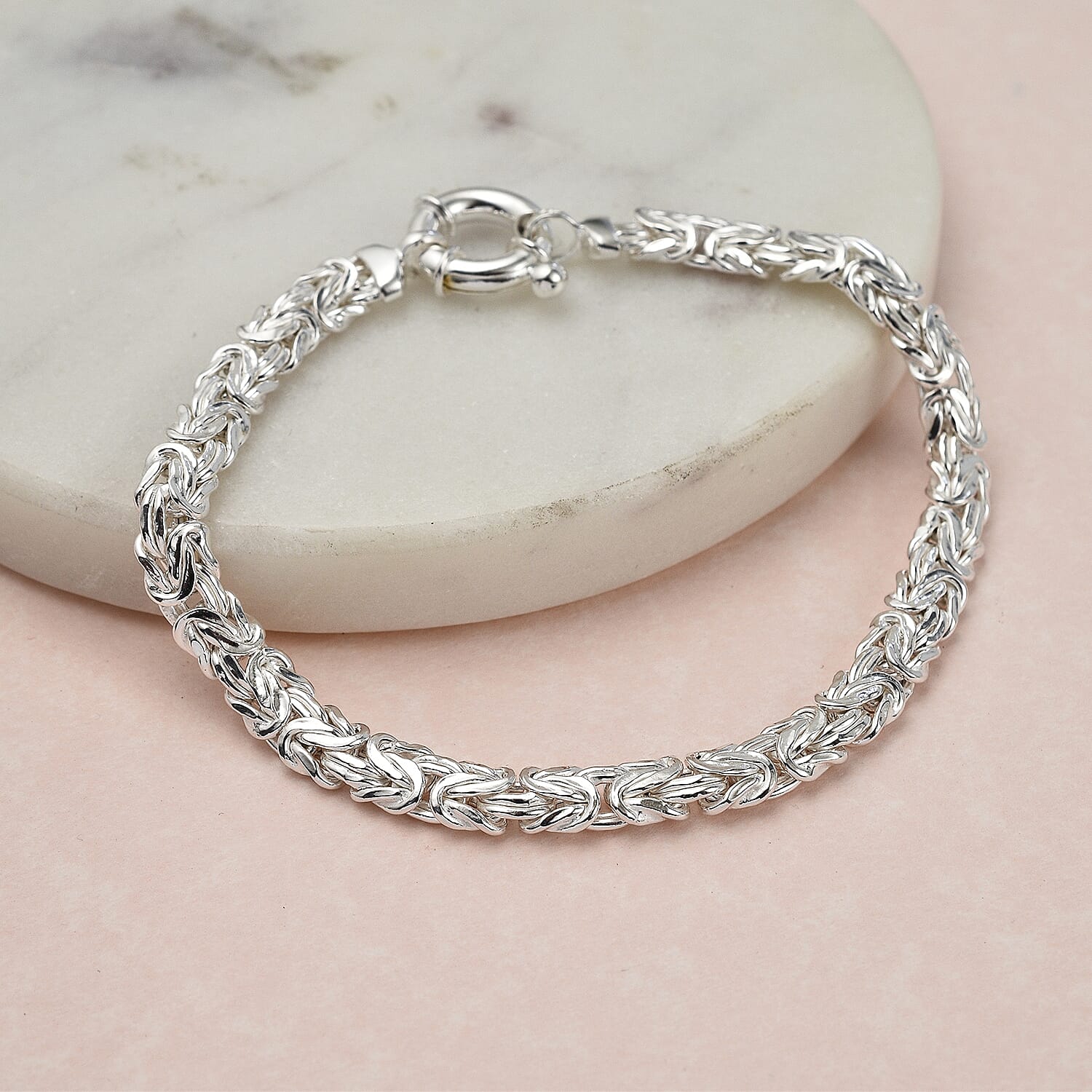 Vicenza Closeout - Sterling Silver Byzantine Bracelet (Size - 7.5), Silver Wt. 9.50 Gms 7657042 2