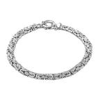 Vicenza Closeout - Sterling Silver Byzantine Bracelet (Size - 7.5), Silver Wt. 9.50 Gms
