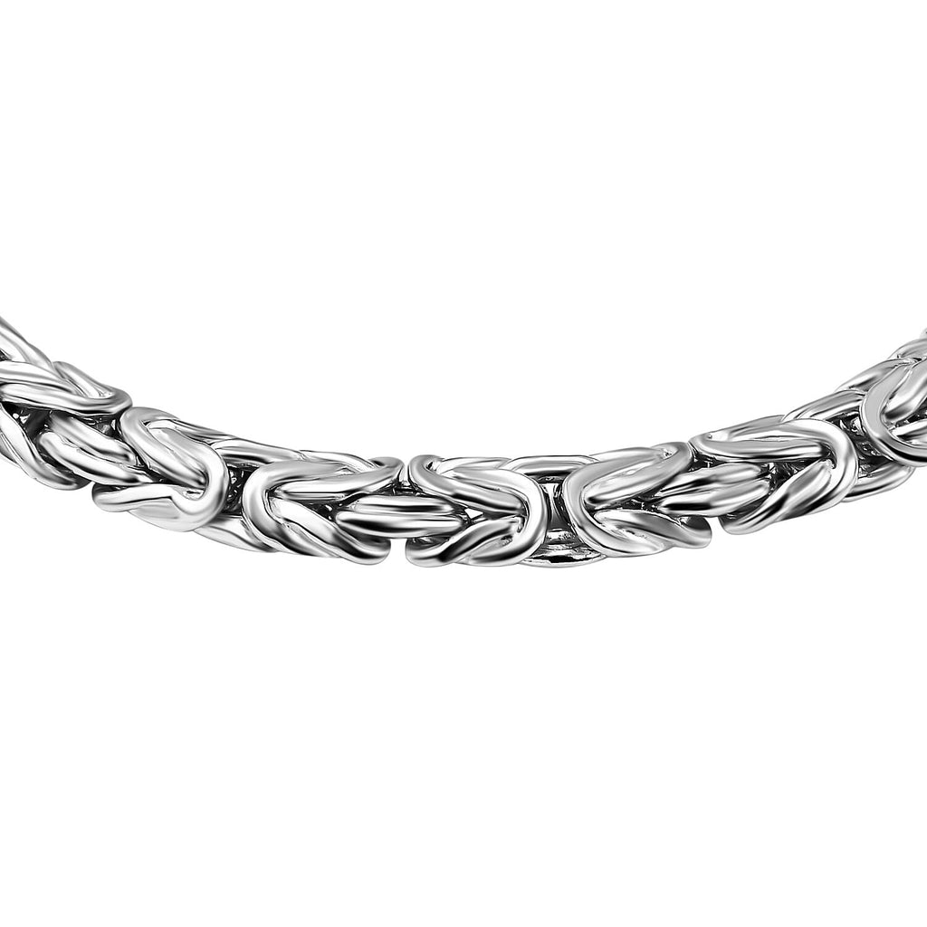 Vicenza Closeout - Sterling Silver Byzantine Bracelet (Size - 7.5), Silver Wt. 9.50 Gms