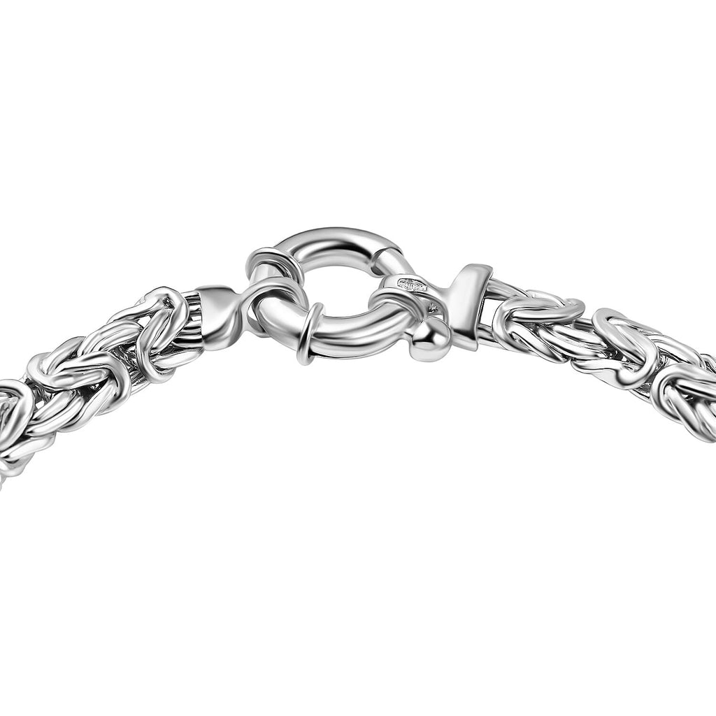 Vicenza Closeout - Sterling Silver Byzantine Bracelet (Size - 7.5), Silver Wt. 9.50 Gms