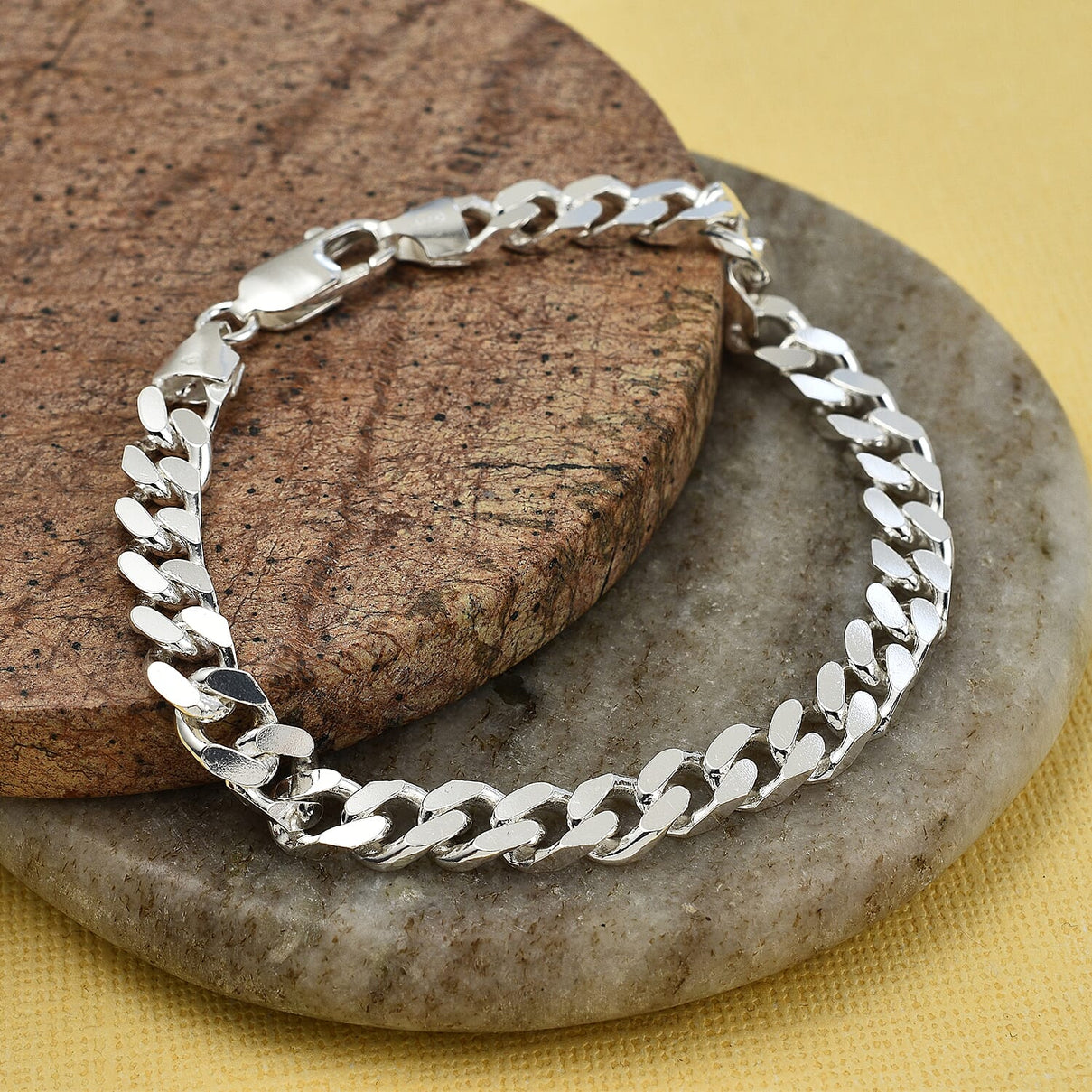 Vicenza Closeout Sterling Silver Curb Bracelet (Size - 8), Silver Wt 17.40 Gms 7687095 2