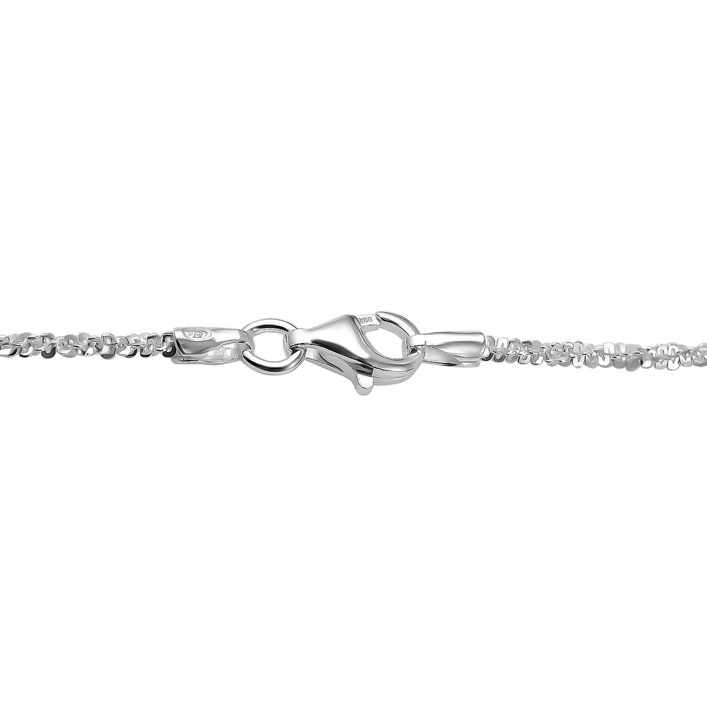 Vicenza Closeout - Sterling Silver Diamond Cut 30 Inch Rock Necklace