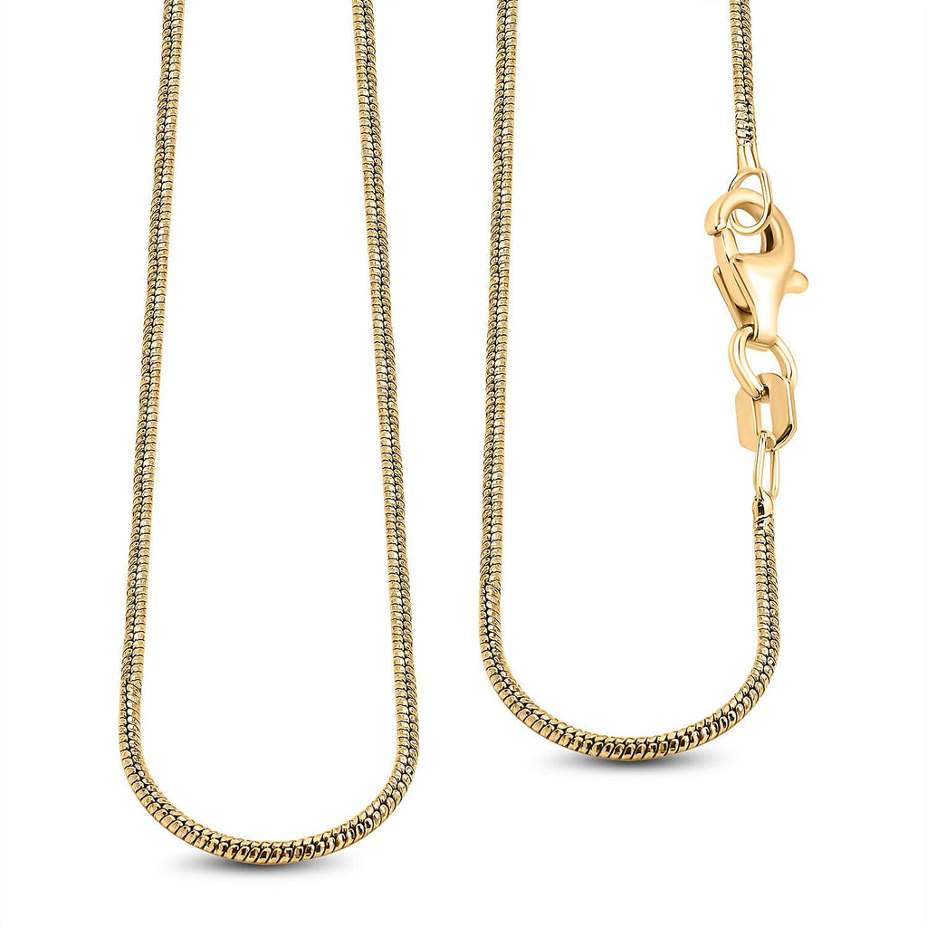 Vicenza Closeout - Yellow Gold Overlay Sterling Silver Snake Chain (Size - 24)