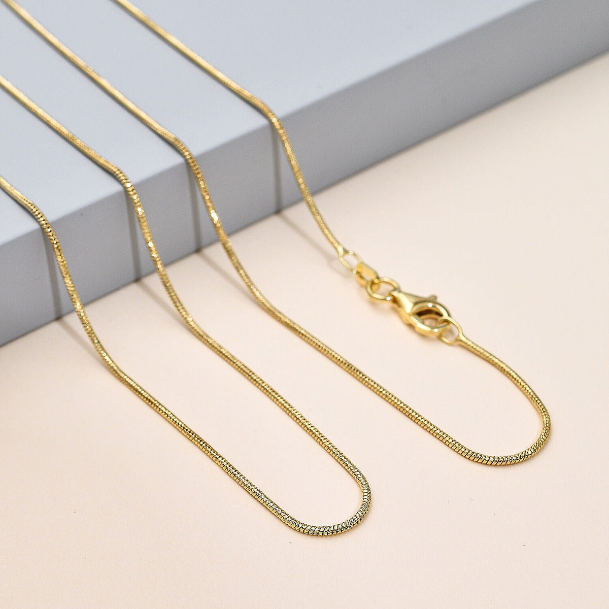 Vicenza Closeout - Yellow Gold Overlay Sterling Silver Snake Chain (Size - 24) 7268934 1