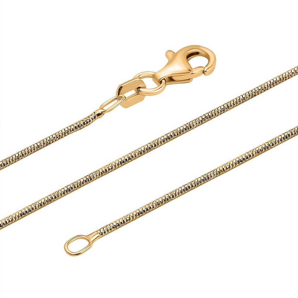 Vicenza Closeout - Yellow Gold Overlay Sterling Silver Snake Chain (Size - 24)