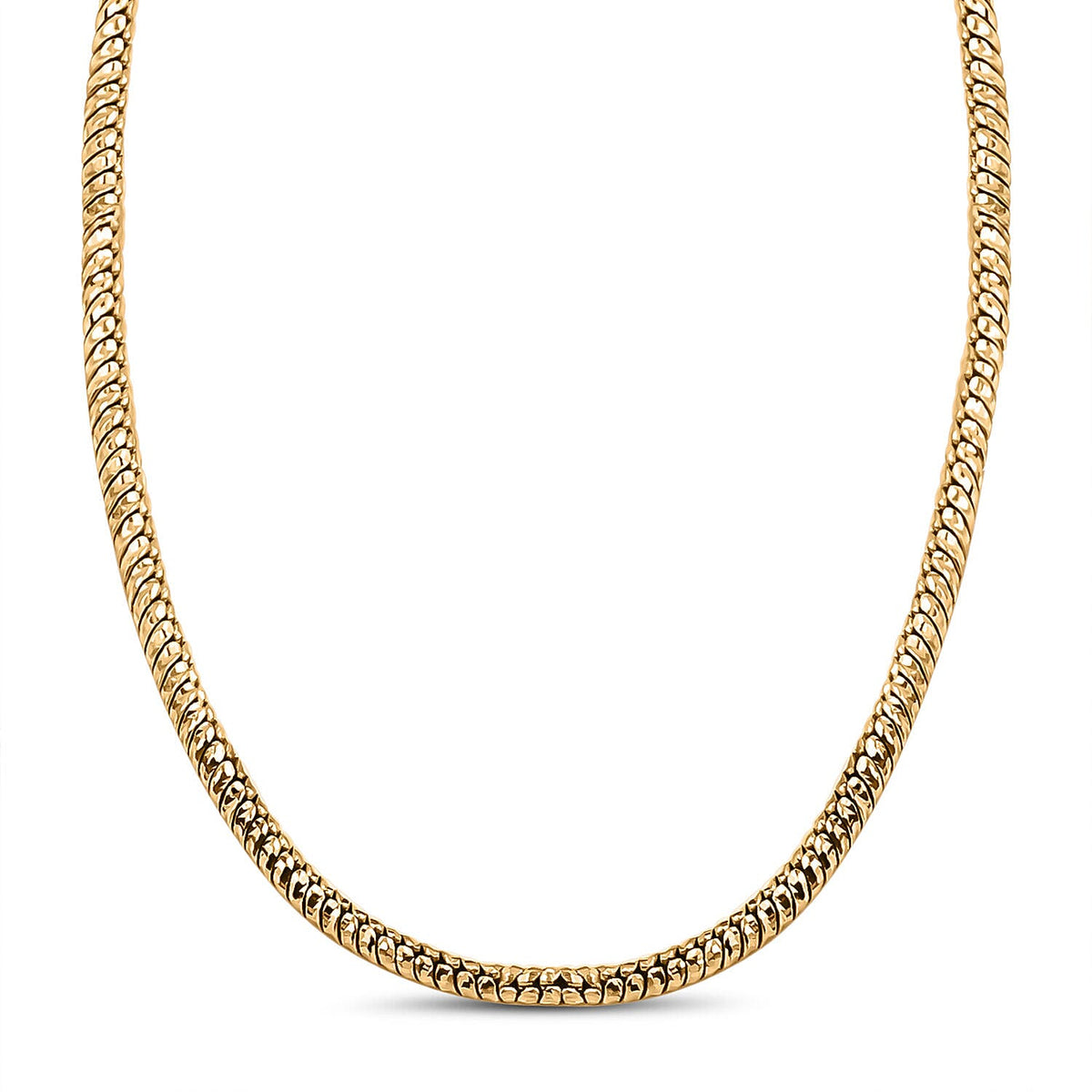 Vicenza Closeout - Yellow Gold Overlay Sterling Silver Snake Chain (Size - 24) 7268934 3