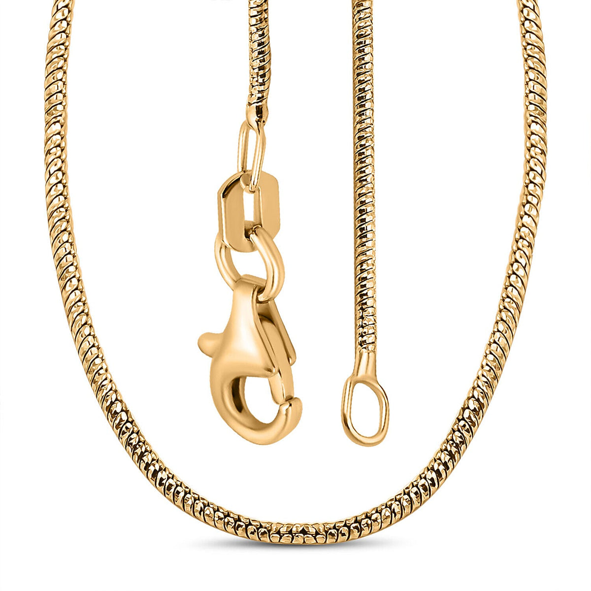 Vicenza Closeout - Yellow Gold Overlay Sterling Silver Snake Chain (Size - 24) 7268934 4