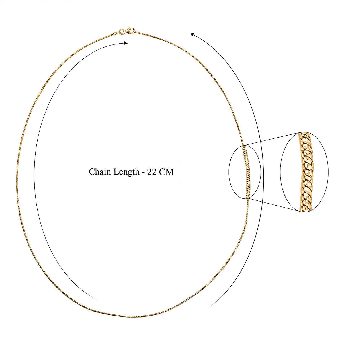 Vicenza Closeout - Yellow Gold Overlay Sterling Silver Snake Chain (Size - 24) 7268934 5