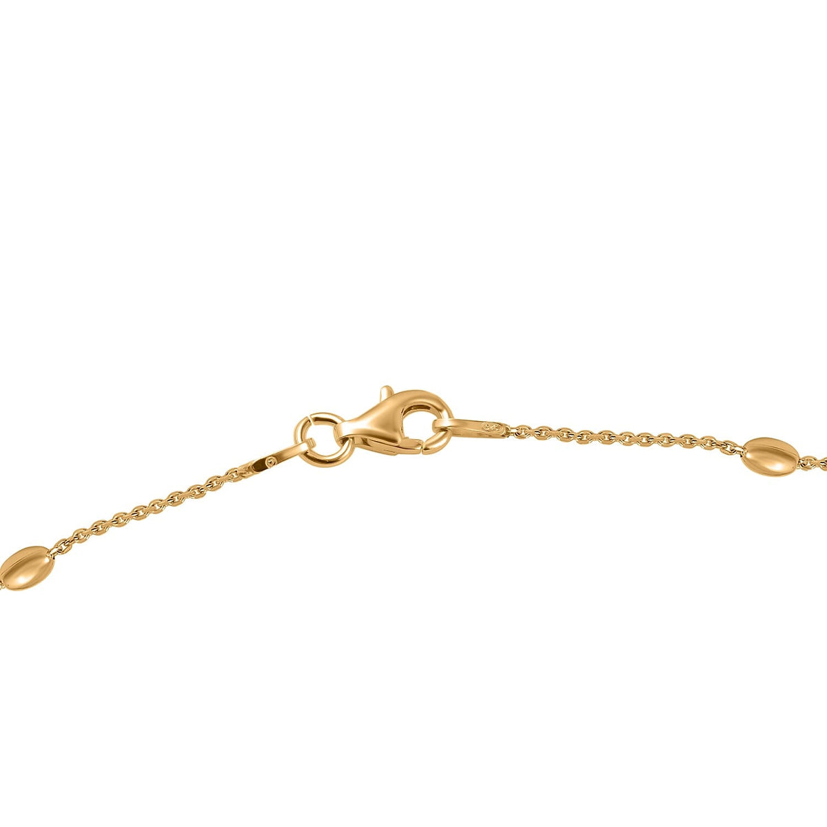 Vicenza Closeout - Yellow Gold Overlay Sterling Silver Station Oval Necklace (Size - 18) 7566817 3