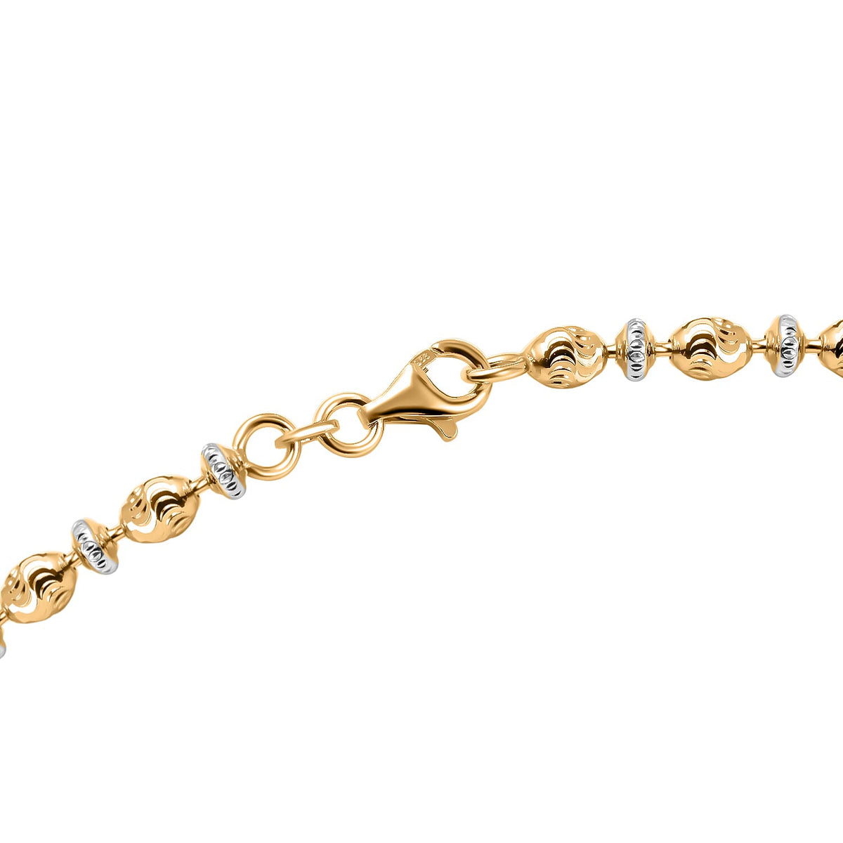 Vicenza Closeout - Rhodium and Yellow Gold Plated Sterling Silver Saturno Necklace (Size - 20), Silver Wt. 16.00 Gms 7668497 3