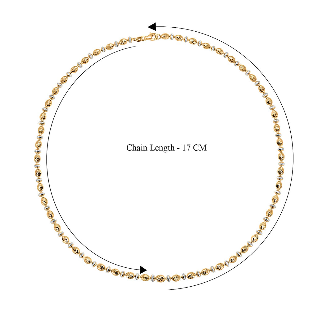Vicenza Closeout - Rhodium & Yellow Gold Plated Sterling Silver Saturno Necklace (Size - 20), Silver Wt. 16.00 Gms.