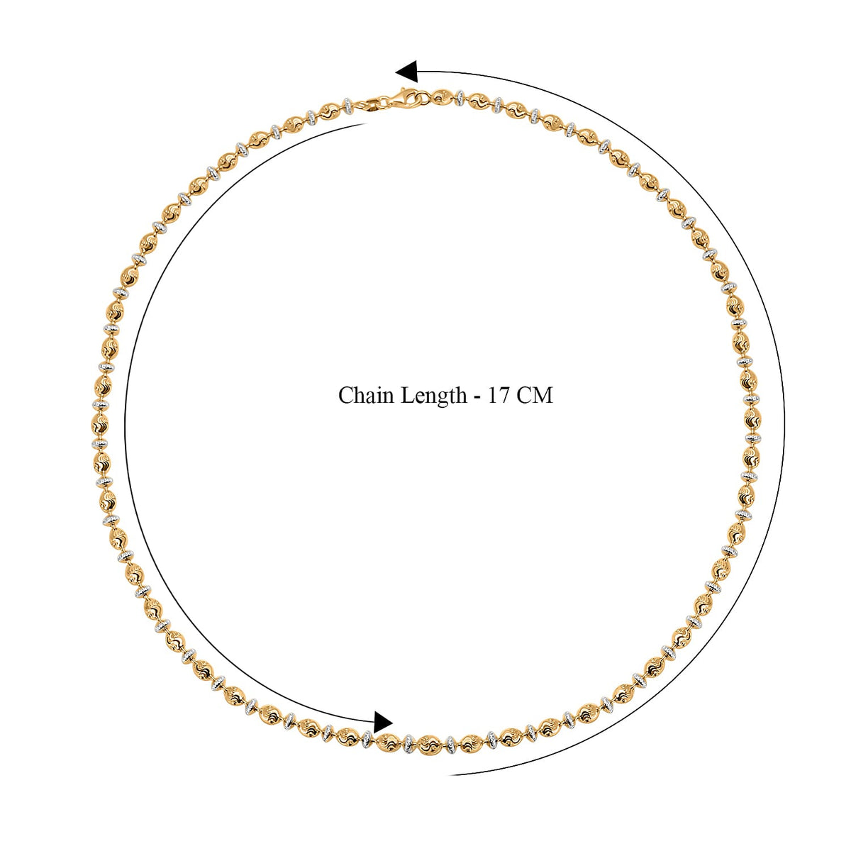 Vicenza Closeout - Rhodium and Yellow Gold Plated Sterling Silver Saturno Necklace (Size - 20), Silver Wt. 16.00 Gms 7668497 4