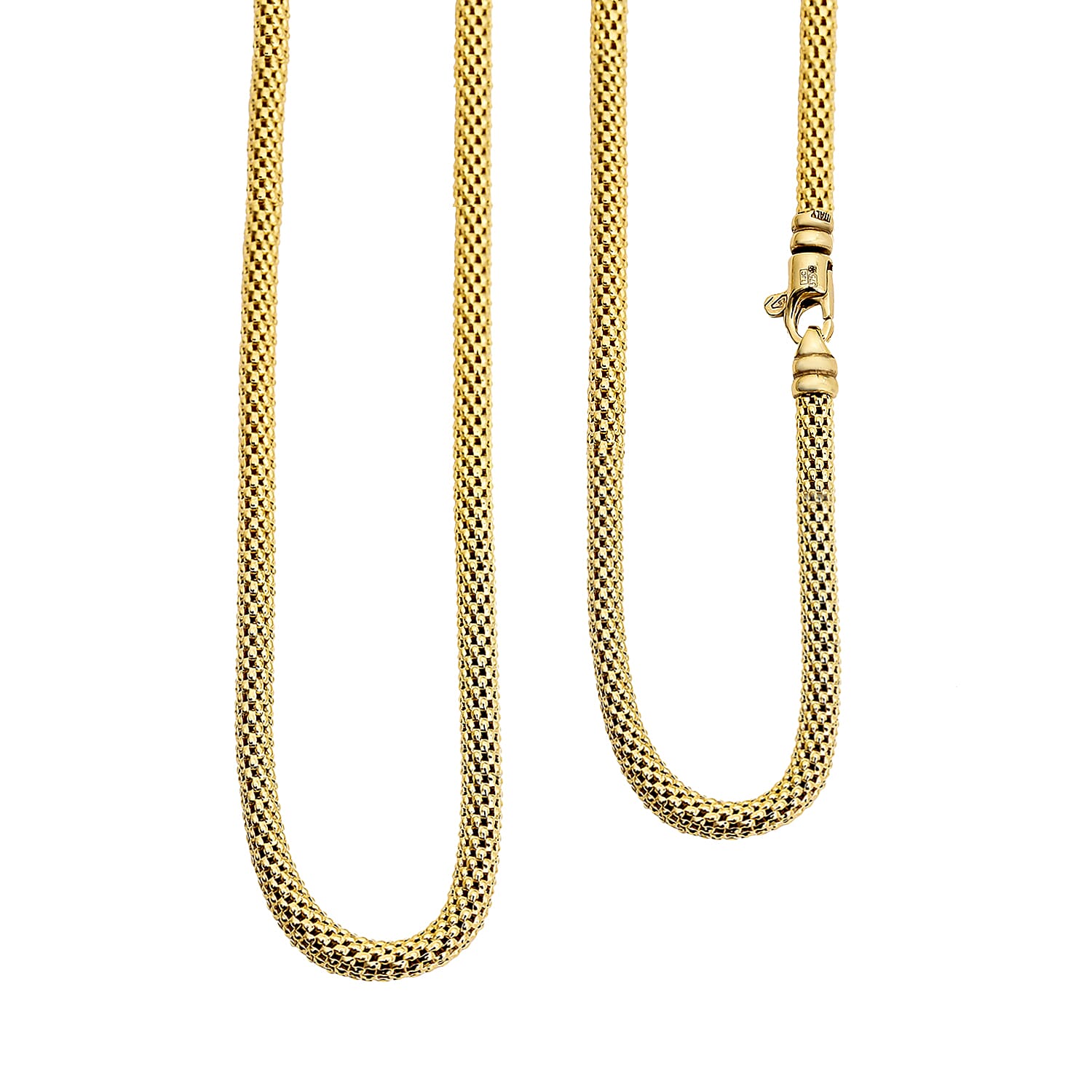 Vicenza Collection 9K Yellow Gold Necklace in Popcorn Snake Pattern Size 20, Gold Wt. 10.48 Gms 8730123 0