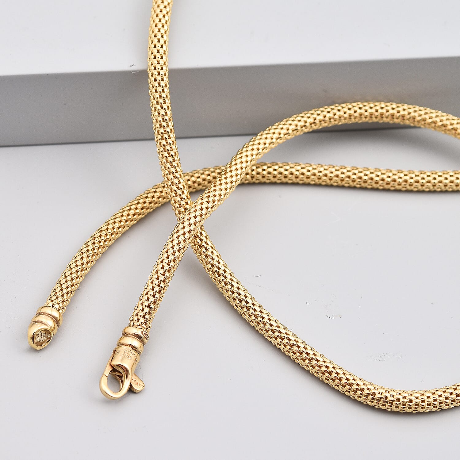 Vicenza Collection 9K Yellow Gold Necklace in Popcorn Snake Pattern Size 20, Gold Wt. 10.48 Gms 8730123 1