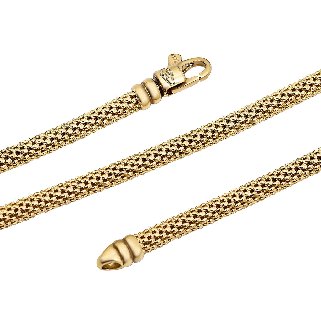 9K Yellow Gold Popcorn Snake Necklace (Size - 20) With Lobster Clasp, Gold Wt. 10.48 Gms