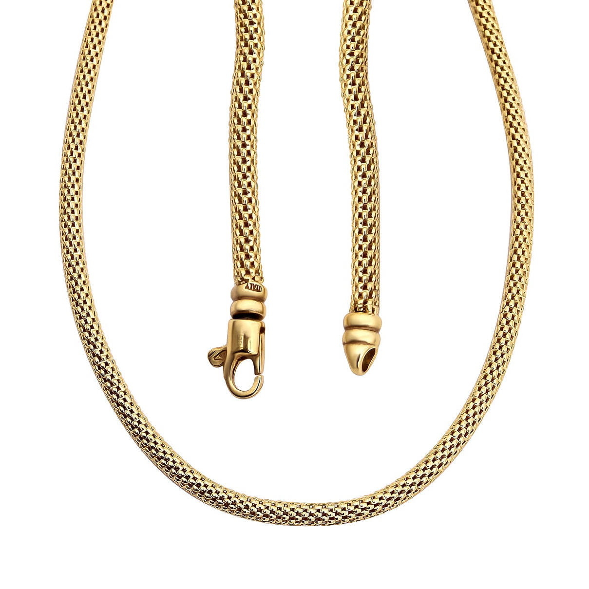 Vicenza Collection 9K Yellow Gold Necklace in Popcorn Snake Pattern Size 20, Gold Wt. 10.48 Gms 8730123 4