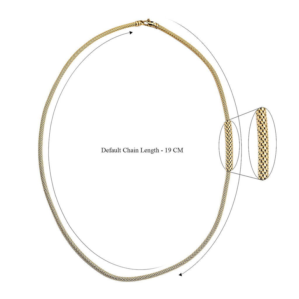 9K Yellow Gold Popcorn Snake Necklace (Size - 20) With Lobster Clasp, Gold Wt. 10.48 Gms