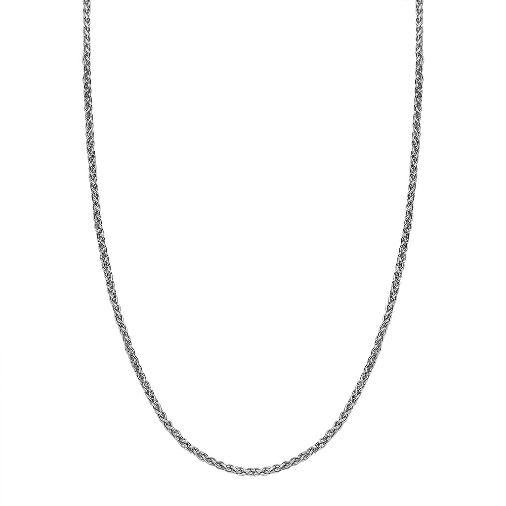 Rhodium Overlay Sterling Silver Adjustable Spiga Slider Chain      (Size 18) with Spring Ring Clasp.