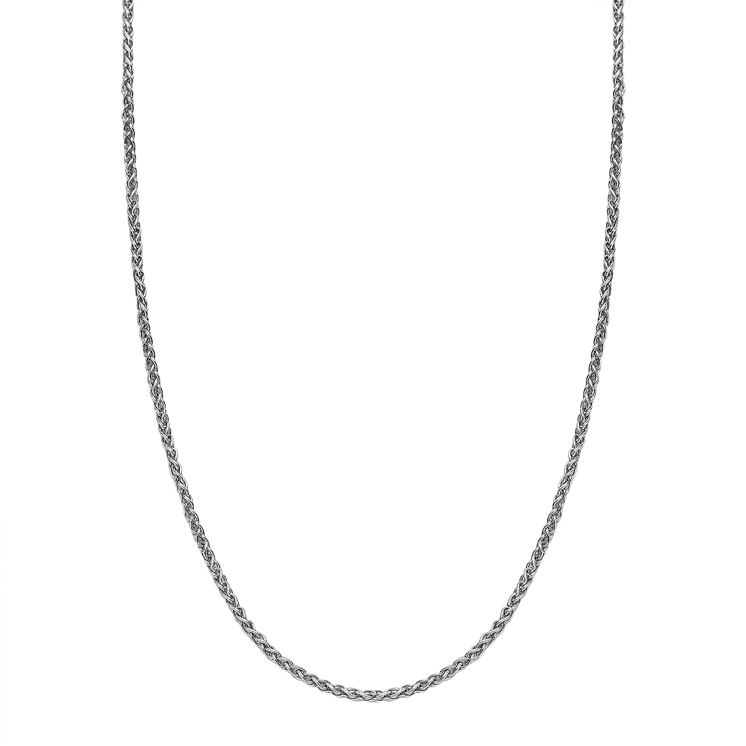Vicenza Collection Adjustable Spiga Slider Chain in Platinum Plated Silver Size 18 Inch 3294272 2