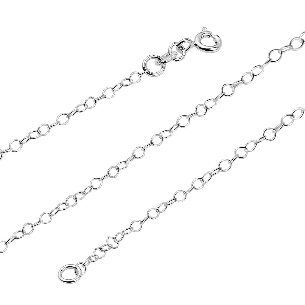 Italian Mega Deal- Sterling Silver Rolo Chain (Size 18) with Spring Ring Clasp