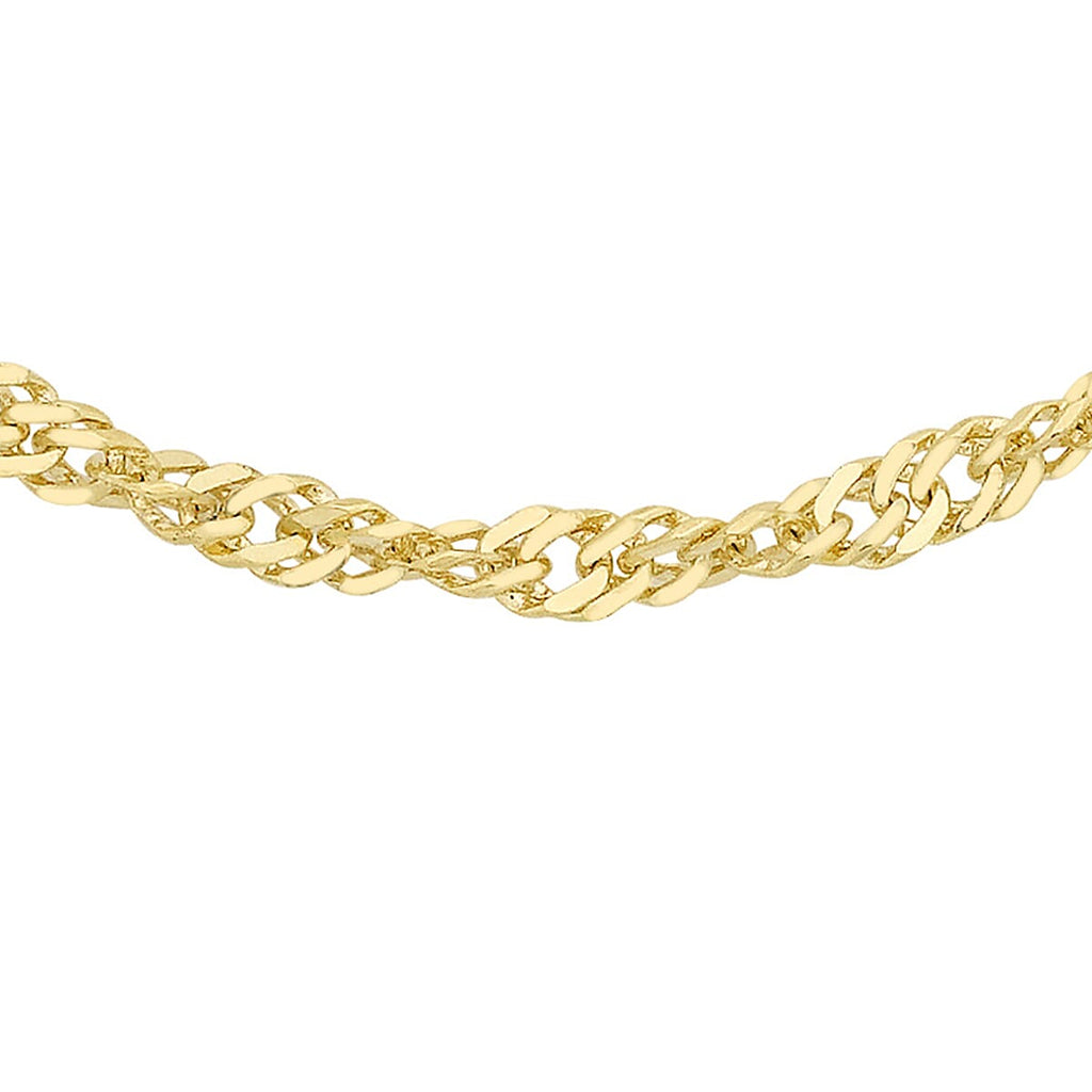 9K Yellow Gold Twisted Curb Chain (Size 16) with Spring Ring Clasp, Gold Wt 3.00 Gms.