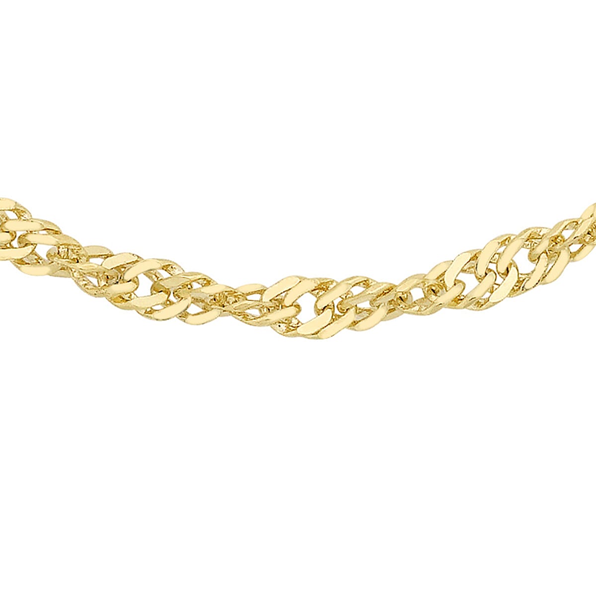 Vicenza Collection Diamond Cut Twist Curb Chain in 9K Yellow Gold Size 16 Inch 3593318 0