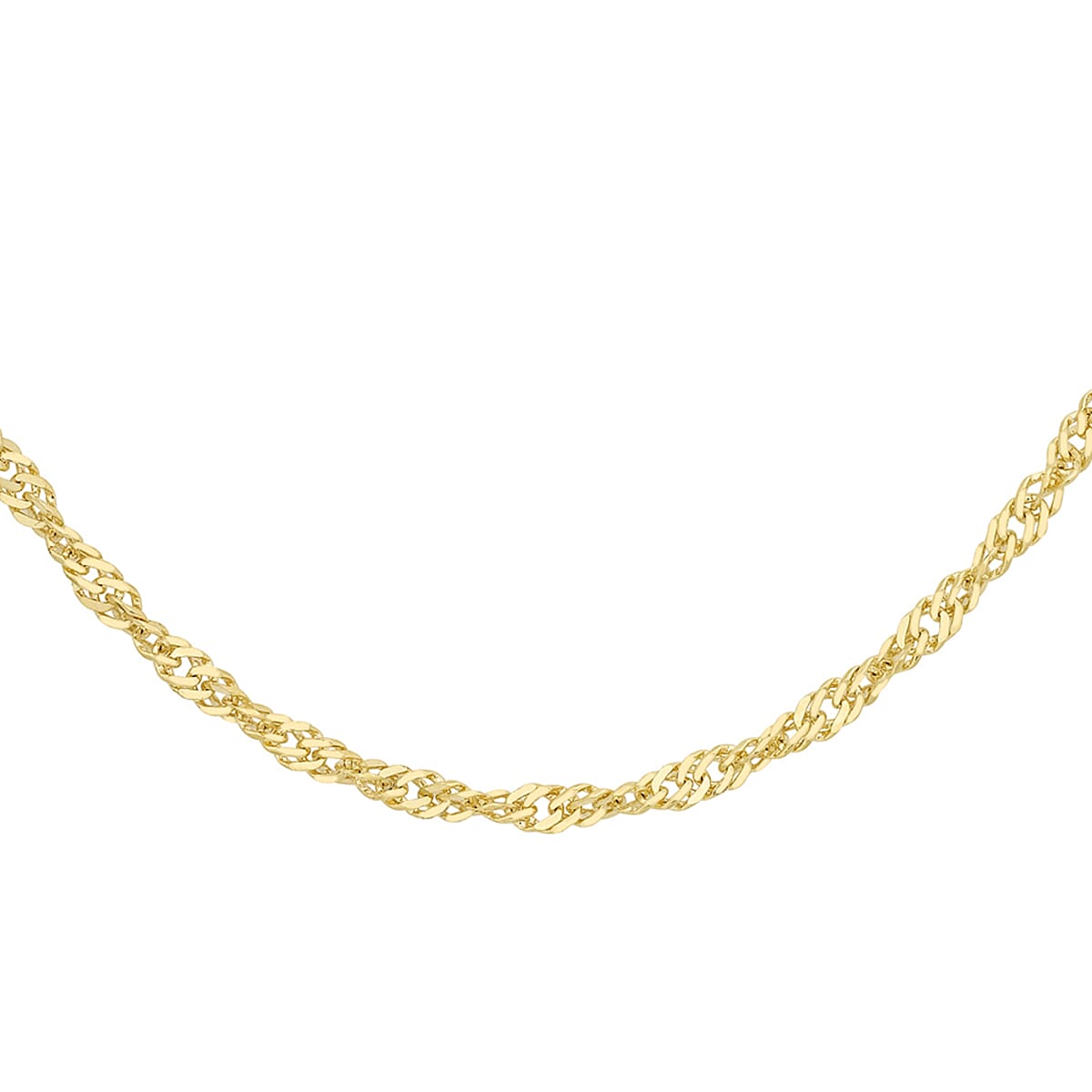 Vicenza Collection Diamond Cut Twist Curb Chain in 9K Yellow Gold Size 16 Inch 3593318 1