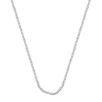 Sterling Silver Heart Slider Adjustable Curb Chain (Size 18-22) with Spring Ring Clasp