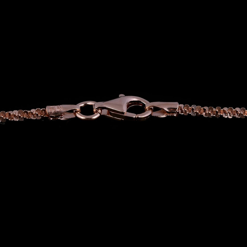 Italian Made - Rose Gold Overlay Sterling Silver Rock Chain (Size 24) with Lobster Clasp