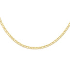 Maestro Collection- 9K Yellow Gold Double Curb Necklace (Size - 18) with Spring Clasp