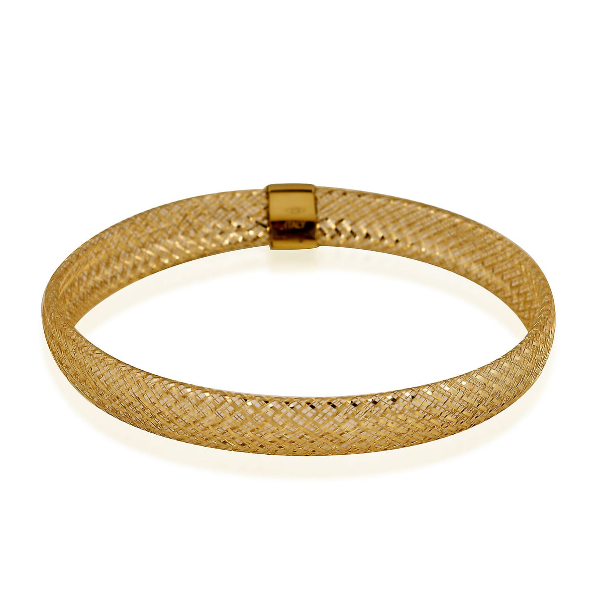 Vicenza Collection Italian Made Mesh Pattern Bracelet Size 7.5 in 9K Yellow Gold 6726773 1
