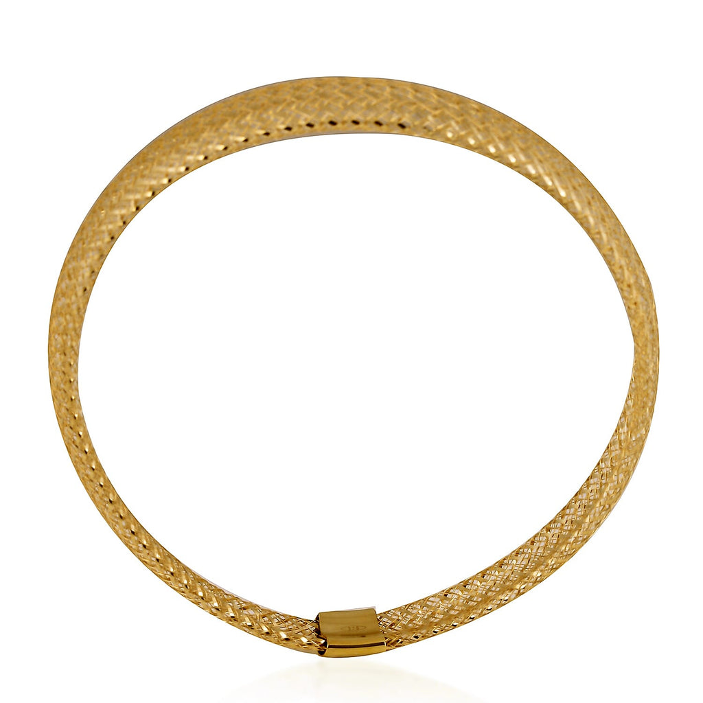 9K Yellow Gold Stretchable Mesh Bracelet (Size 6-10)