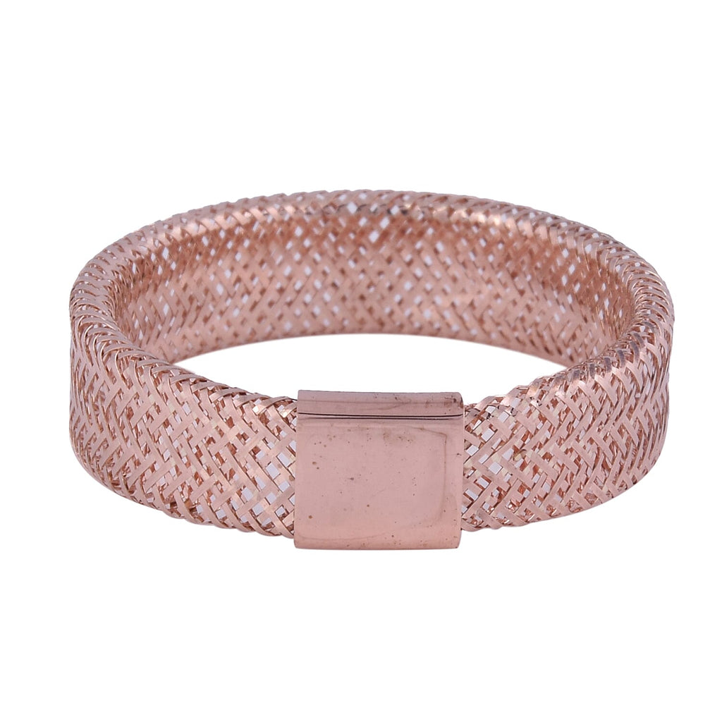 Italian Made - 9K Rose Gold Stretchable Ring (Size Large) (Size P to U)