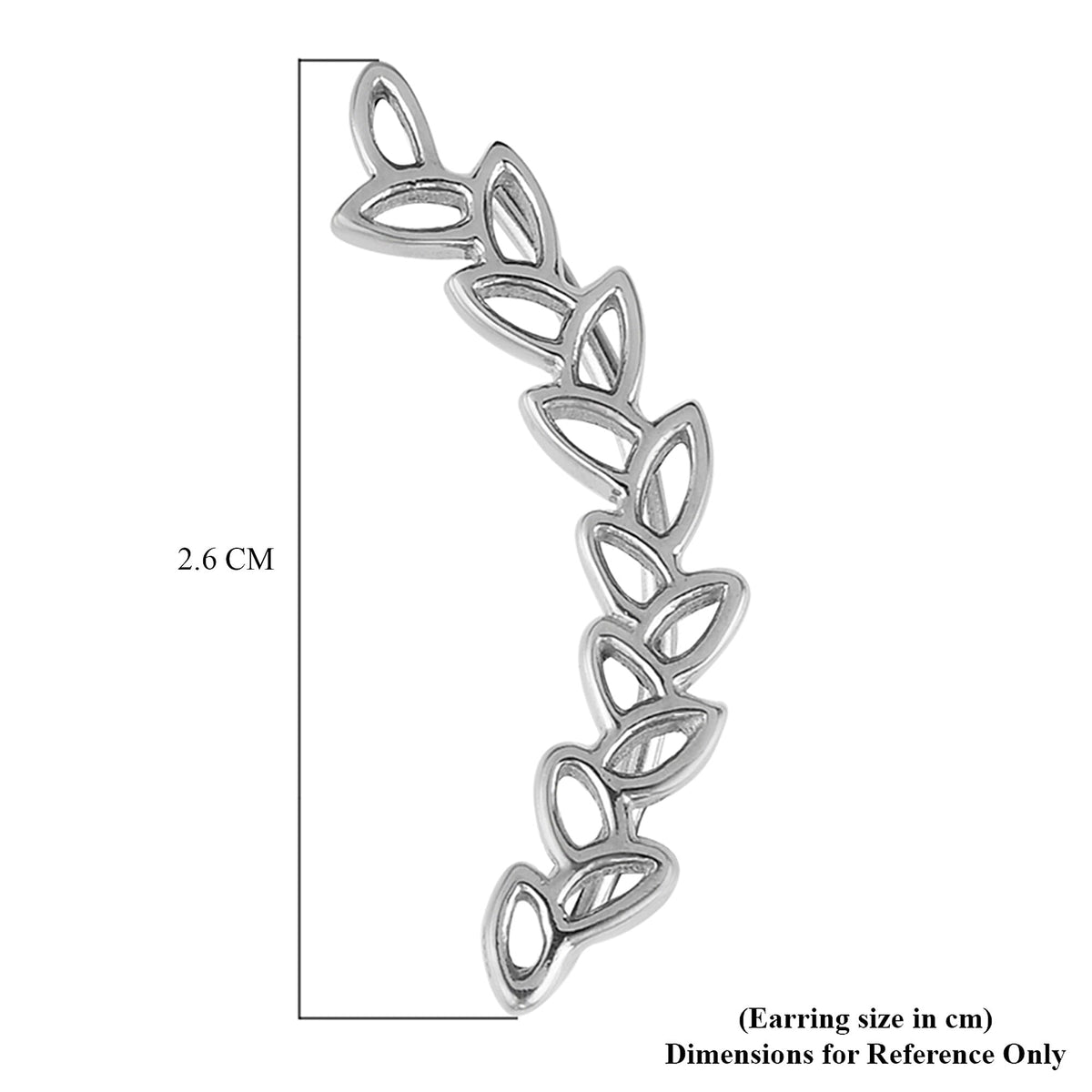 Vicenza Collection Silver Leaves Climber Earrings in Platinum Plated Sterling Silver 2327651 6
