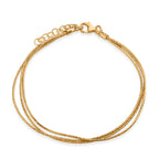 Vicenza Collection Sterling Silver Bracelet (Size - 7 - 1 Ext) with Lobster Clasp in Yellow Gold Plating